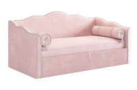Кровать софа Лея неж розовый галька 90х200 с матрацем и чехлом на матрац