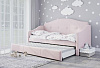 Кровать Сабрина 0.9 со встроенным дном (Велюр Тедди 323 Бледно-розовый)