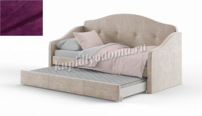 Кровать Сабрина 0.9 со встроенным дном (Велюр Тедди 640 Фиолетовый)