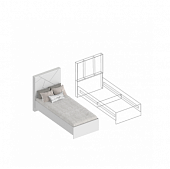 Кровать Сандра 0.9 с настилом (Белый лофт)