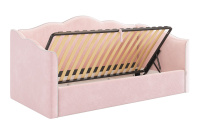 Кровать софа Лея неж розовый галька 90х200 открытая